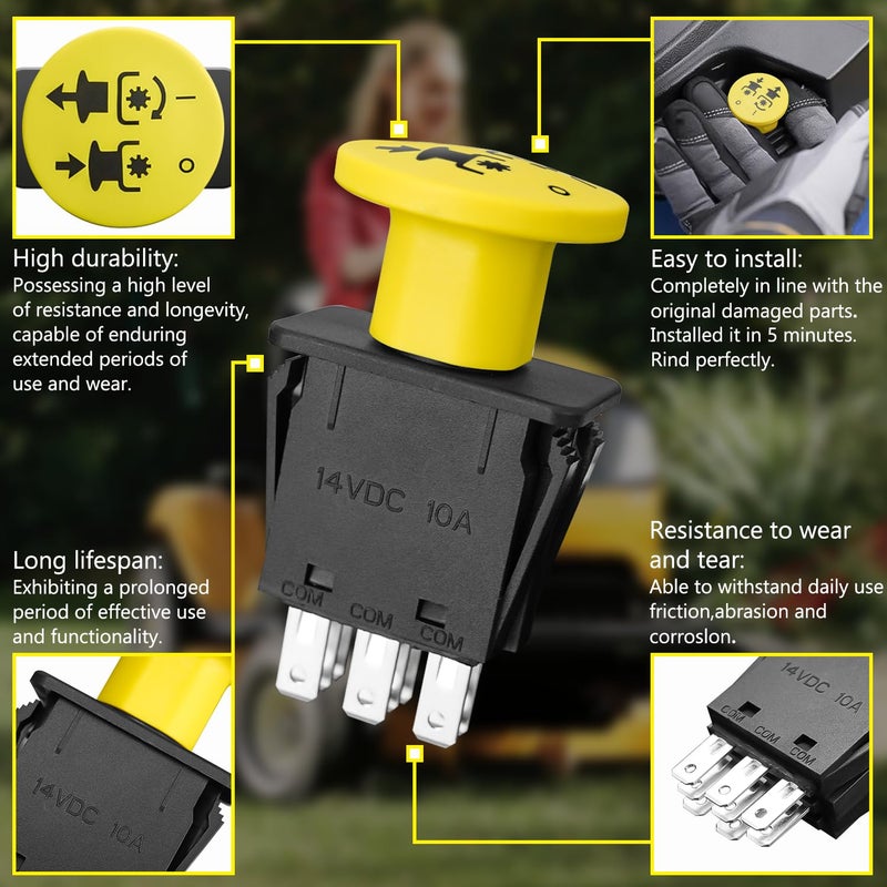 HASMX 1722887SM Switch for Simplicity PTO Snapper Ferris Murray Replaces 1722887 Fits Ariens21546196 AYP140404, 146283, 154959, 154963, 169416, 169417, 174651, 174652, 174653, 191231 - Image 3
